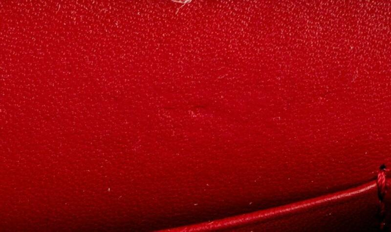 Saint Laurent Monogram Kate Chain Wallet Medium Envelope Red Patent Leather