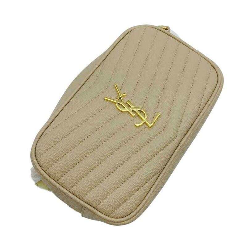 Saint Laurent Loulou Monogram Ysl Camera Beige Leather Cross Body Bag