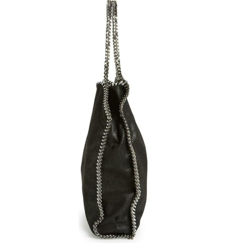 Stella McCartney Large Falabella - Shaggy Deer Black Faux Leather Tote
