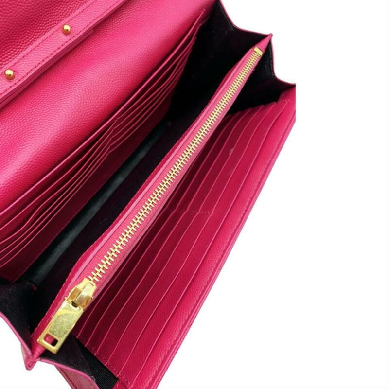 Saint Laurent Chain Wallet Medium Monogram Ysl Pink Leather Cross Body Bag