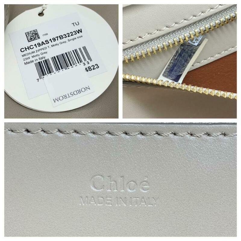 Chloé Medium C Calfskin Beige Leather Tote