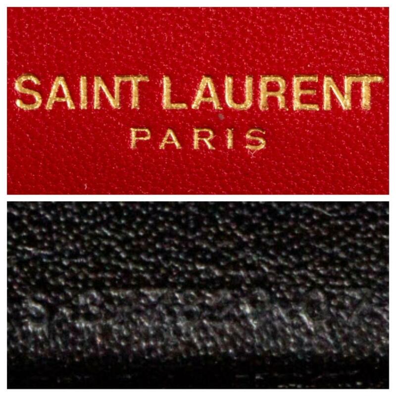 Saint Laurent Monogram Kate Chain Wallet Medium Envelope Red Patent Leather