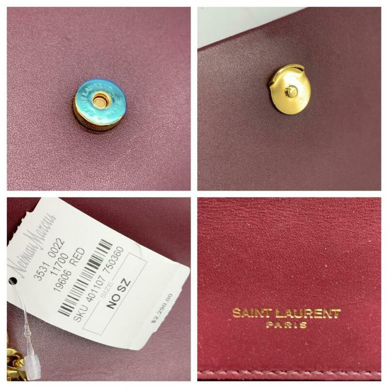 Saint Laurent Monogram Kate New Monogram Medium Tassel Chain Strap Bordeaux