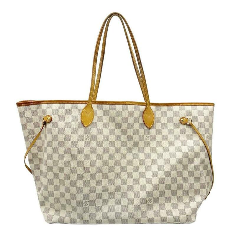 Louis Vuitton Neverfull Gm Ebene 2011 White Damier Azur Canvas Tote
