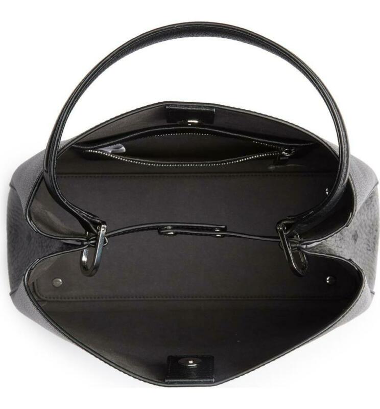 MCM Hobo Sarah Visetos Canvas Black Leather Shoulder Bag