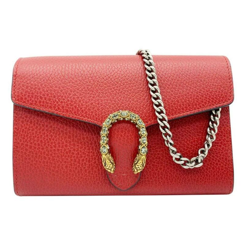 Gucci Chain Wallet Dionysus Red Leather Shoulder Bag