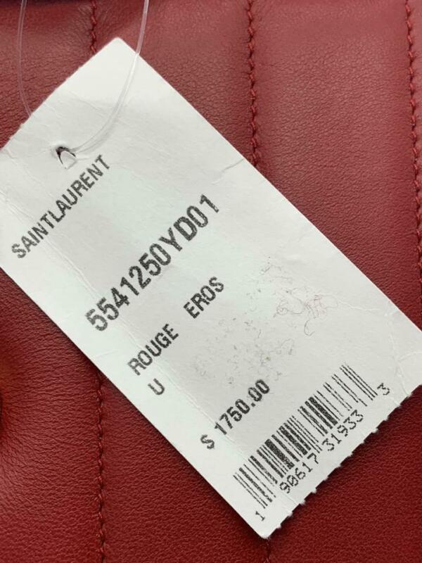 Saint Laurent Chain Wallet Vicky Lambskin Matelasse Rouge Eros Red Leather