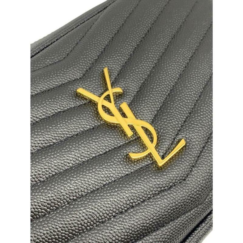 Saint Laurent Loulou Monogram Ysl Camera Black Leather Cross Body Bag