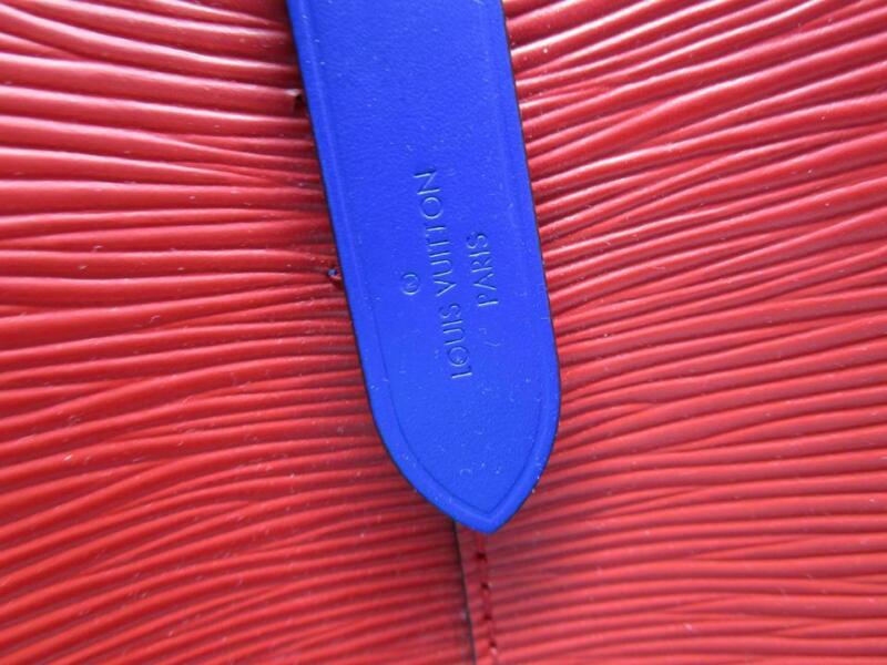 Louis Vuitton NéoNoé Neo Epi Noe Blue 2017 Coquelicot Red Leather Shoulder Bag