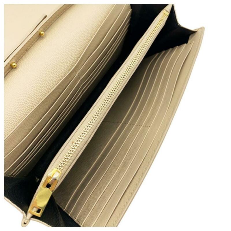 Saint Laurent Chain Wallet Medium Woc Beige Leather Shoulder Bag