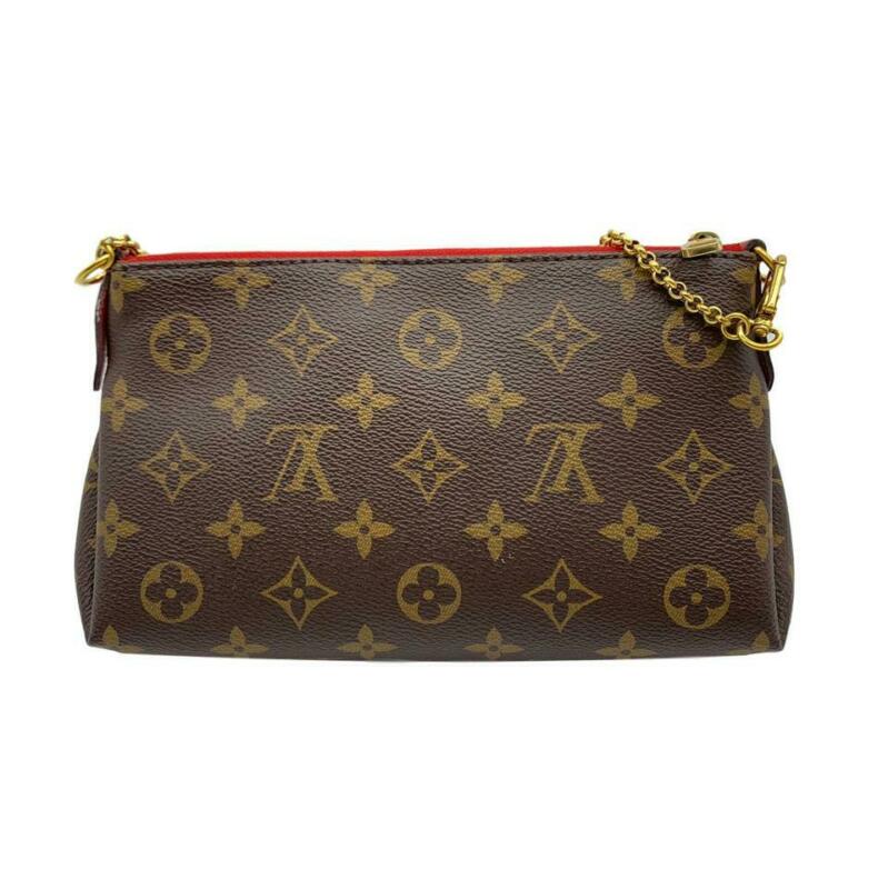 Louis Vuitton Pallas Clutch Monogram Red Canvas Cross Body Bag