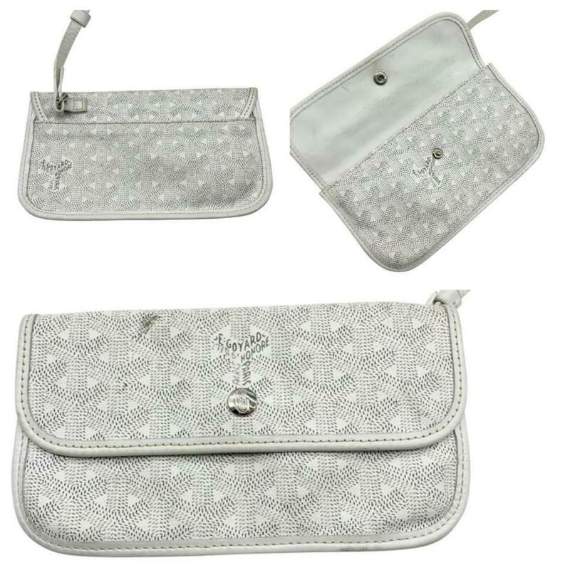 Goyard Goyardine Saint Louis Pm with Pouch White Coated Canvas Tote