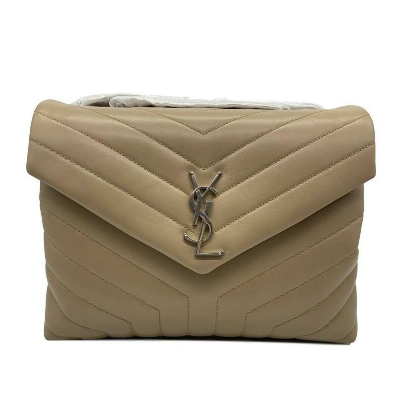Saint Laurent Monogram Loulou Medium Deep Beige Calfskin Leather Shoulder Bag