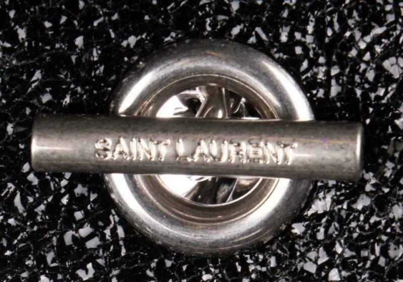 Saint Laurent Collège Mini Quilted Monogram Punk Crackled Chain Black Leather