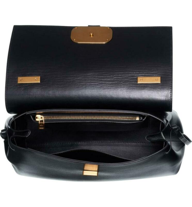 Valentino Medium Vee Ring Black Grained Leather Shoulder Bag
