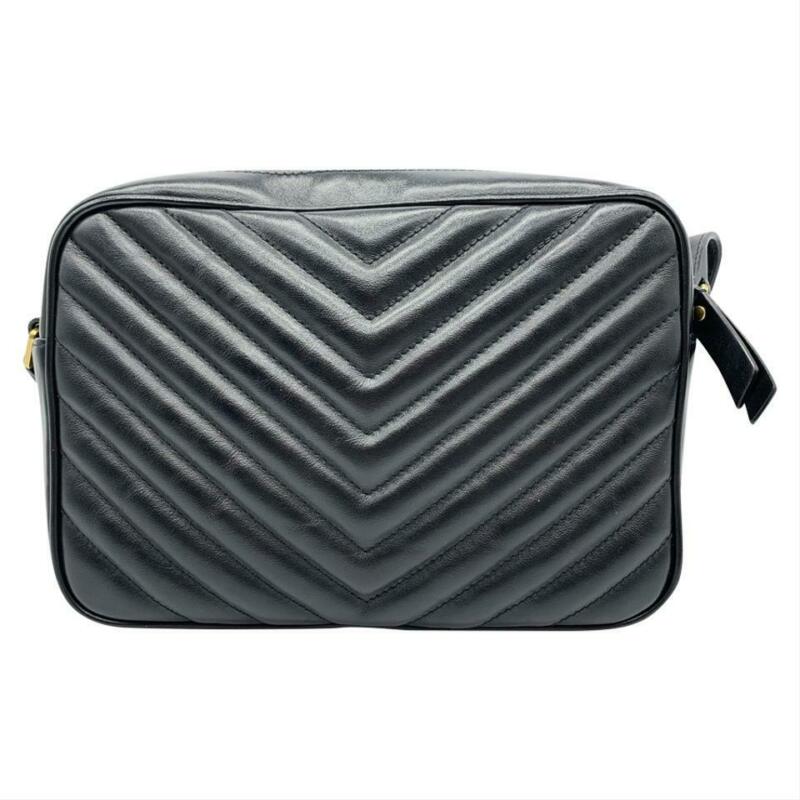 Saint Laurent Monogram Camera Lou Medium Black Calfskin Leather Cross Body Bag