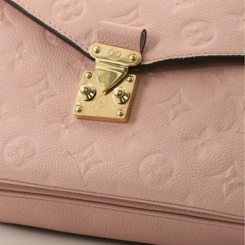 Louis Vuitton 2017 Pochette Metis Monogram Empreinte Pink Leather Cross Body Bag