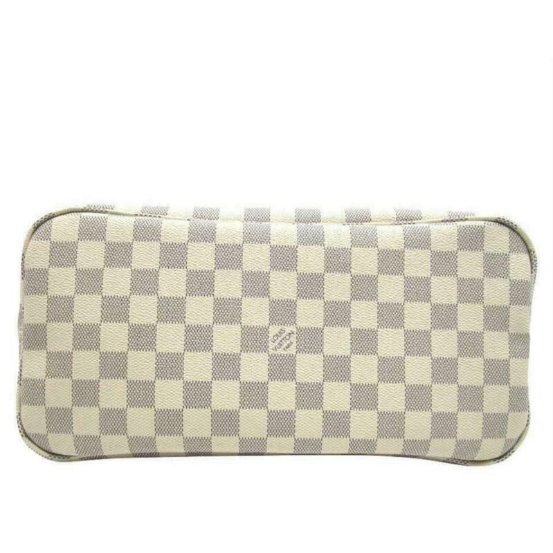 Louis Vuitton Neverfull Mm Rose Ballerine Azur Tote White Damier Ébène Canvas