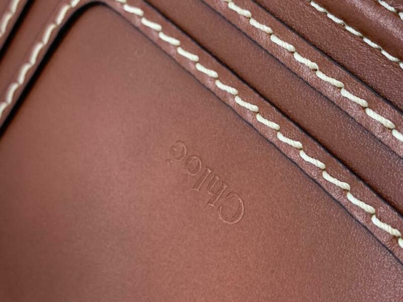 Chloé Marcie Mini Lizard Embossed Satchel Brown Leather Shoulder Bag