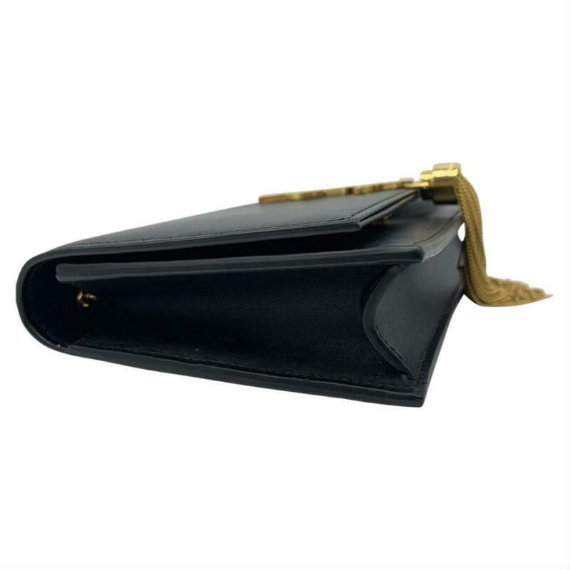 Saint Laurent Monogram Kate Chain Wallet Smooth Calfskin Classic Tassel Black