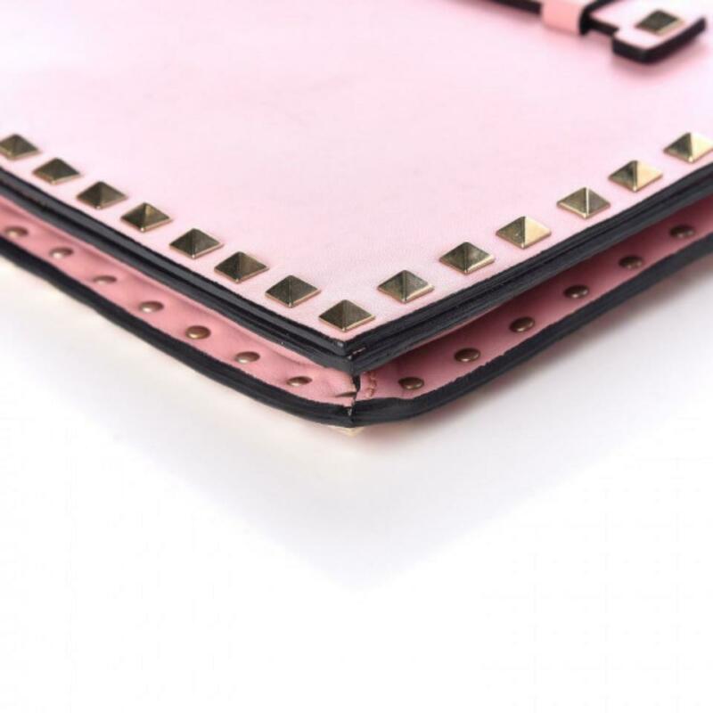 Valentino Clutch Rockstud Nappa Light Pink Leather Wristlet