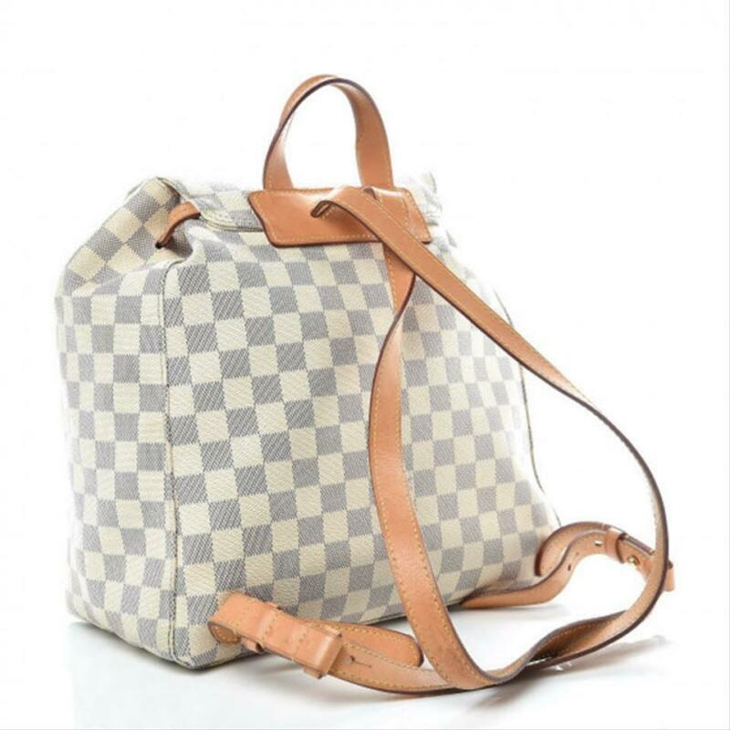 Louis Vuitton Sperone Rose Ballerine White Damier Azur Canvas Backpack