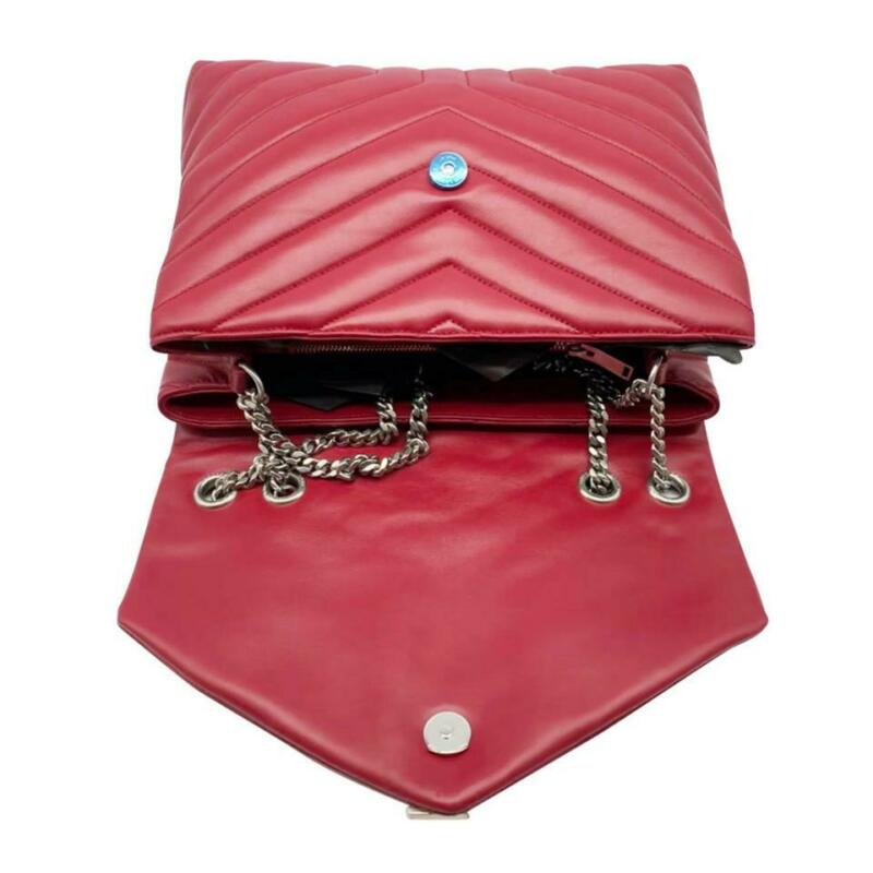 Saint Laurent Monogram Loulou Calfskin Matelasse Medium Monogram Chain Satchel