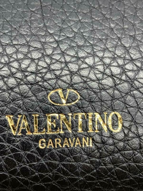 Valentino Belt Rockstud Black Leather Messenger Bag