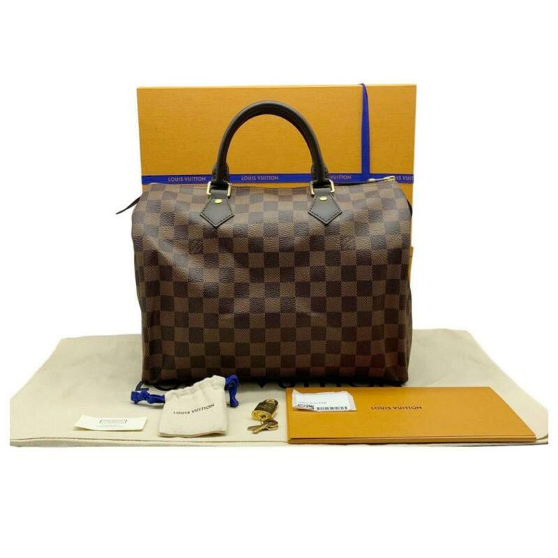 Louis Vuitton Speedy 30 Damier Ebene Brown Coated Canvas Satchel