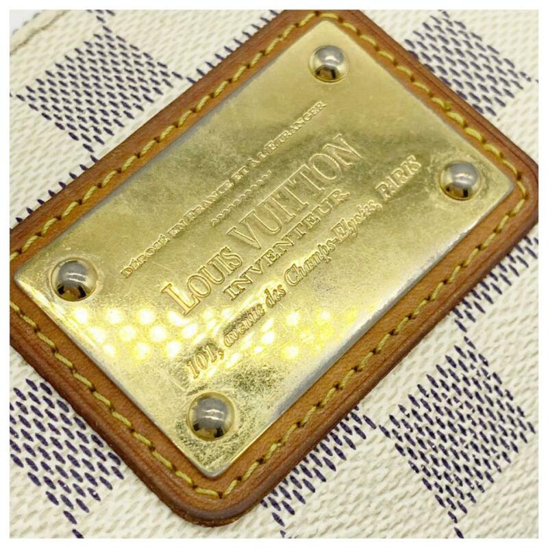 Louis Vuitton Pochette Clutch Eva White Damier Azur Canvas Shoulder Bag