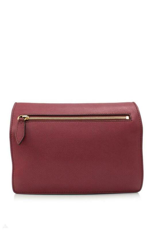 Burberry Small Macken House Check Red Leather Cross Body Bag