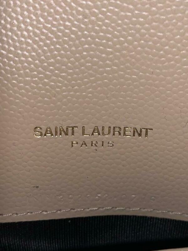 Saint Laurent Monogram Envelope Chain Wallet Small Poudre Beige Leather