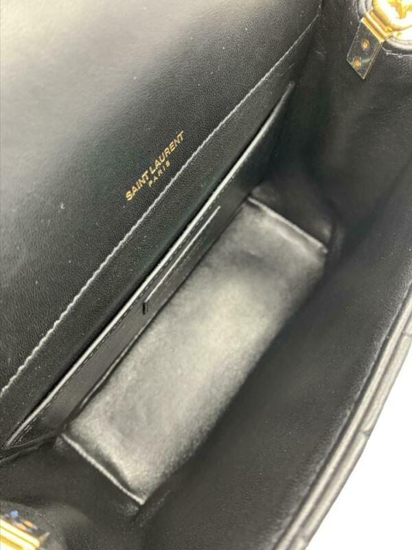 Saint Laurent Vicky Medium Quilted Black Lambskin Leather Shoulder Bag