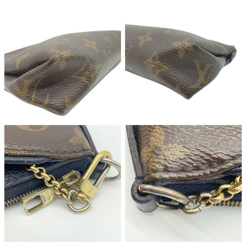Louis Vuitton Pallas Clutch Marine Chain Brown Monogram Canvas Cross Body Bag