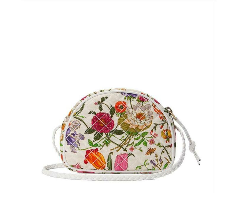 Gucci Ophidia Trapuntata Floral Mini White Canvas Cross Body Bag