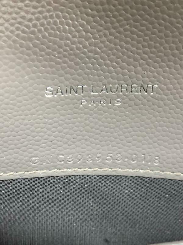 Saint Laurent Chain Wallet Small Envelope Monogram Grey Leather Cross Body Bag