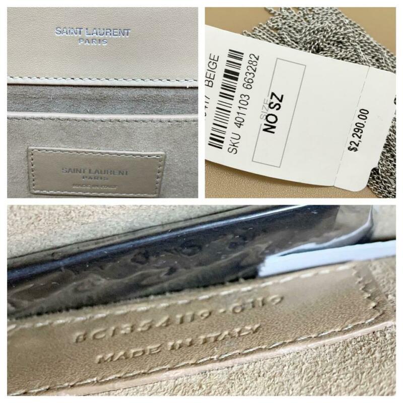 Saint Laurent Monogram Kate Medium Tassel Taupe Fonce Beige Leather Cross Body