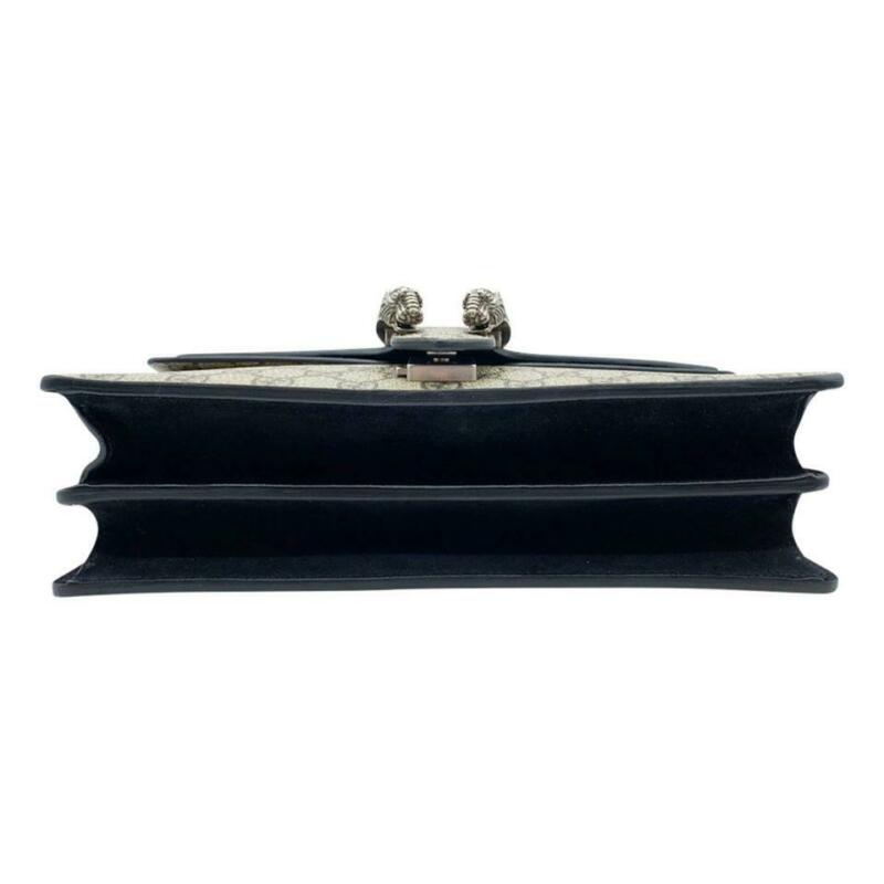 Gucci Dionysus New Small Beige Black Canvas Shoulder Bag