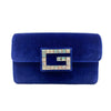 Gucci Shoulder Broadway Small with Square G Blue Velvet Cross Body Bag