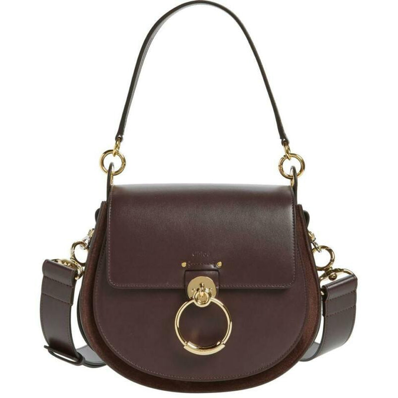 Chloé Medium Tess Calfskin Brown Leather Shoulder Bag
