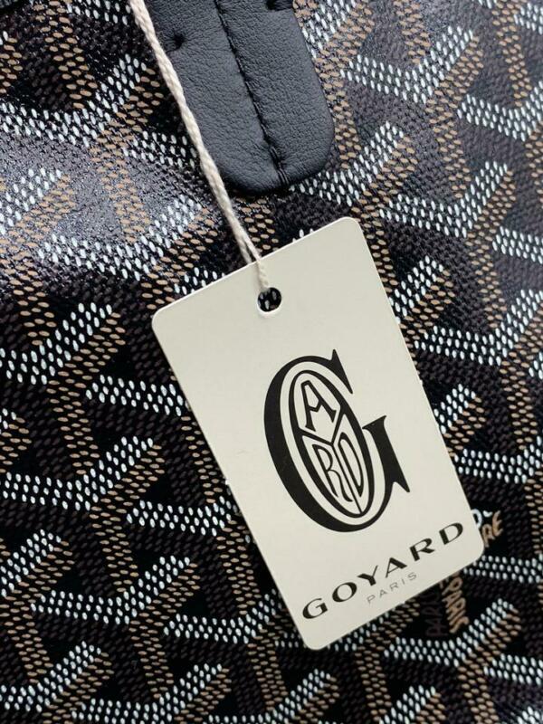 Goyard Goyardine Saint Louis Gm Black Coated Canvas and Leather Tote