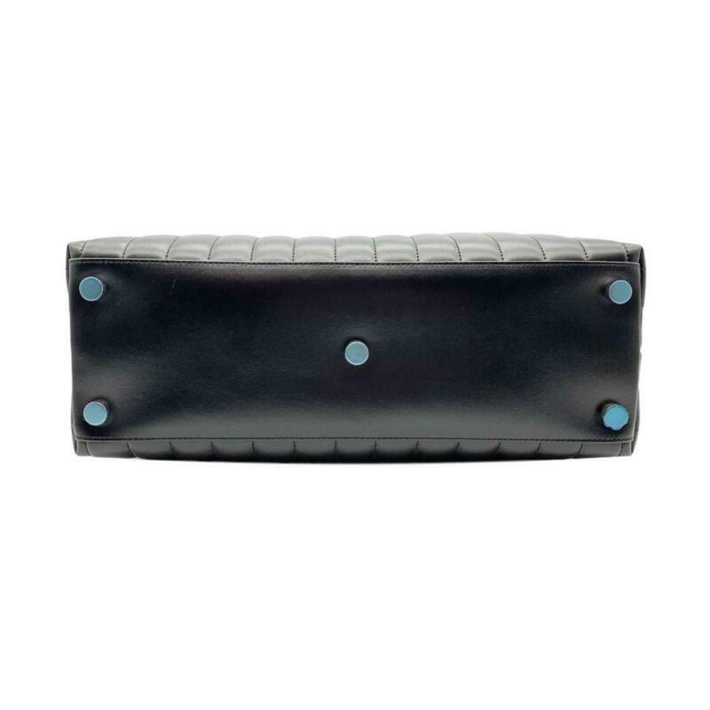 Saint Laurent Monogram Loulou Large Matelassé Shopper Black Leather Tote