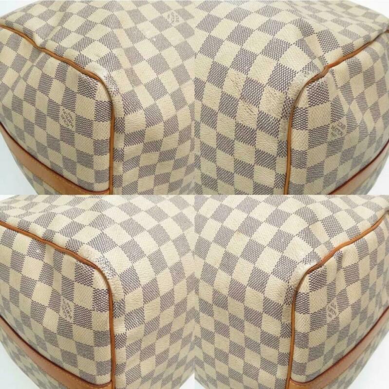 Louis Vuitton Keepall Bandouliere 55 Damier Azur White Coated Canvas Travel Bag