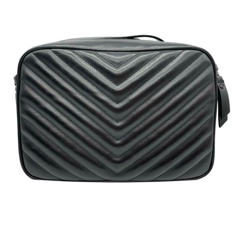 Saint Laurent Monogram Lou Camera Black Leather Cross Body Bag