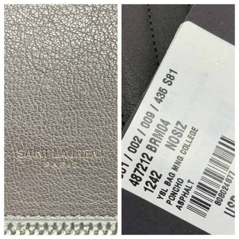 Saint Laurent Monogram Envelope Matelasse Chevron Large College Satchel Grey