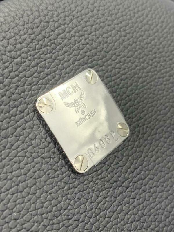 MCM Small Visetos Canvas Black Leather Backpack