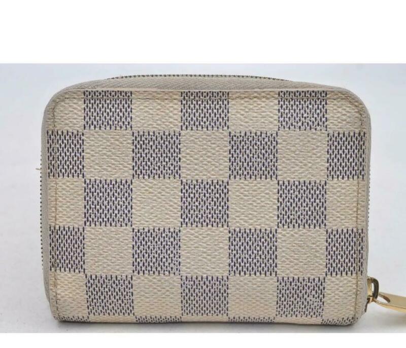 Louis Vuitton White Zippy Coin Purse Damier Azur Wallet