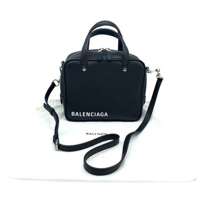 Balenciaga Triangle Square Xs Black Leather Cross Body Bag