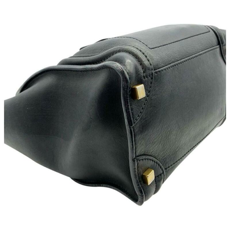 Céline Luggage Micro Black Leather Tote