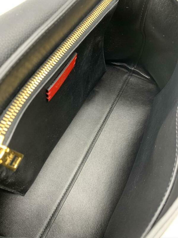 Valentino Medium Vee Ring Black Grained Leather Shoulder Bag